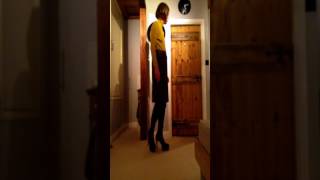 Emma Louise Cdtv Burgundy Leather Skirt And Thigh Boots
