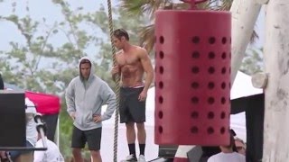Zac Efron Shirtless Filming Baywatch