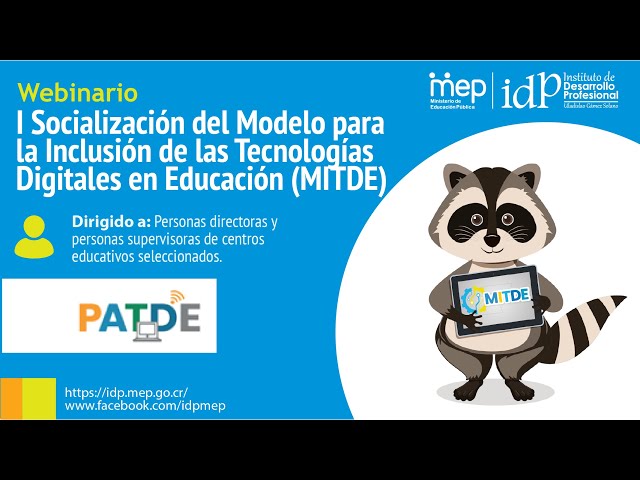 Watch I Socialización del Modelo para la Inclusión de las Tecnologías Digitales en Educación (MITDE) on YouTube.