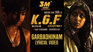 Garbadhinam Song with Lyrics | KGF Malayalam Movie | Yash | Prashanth Neel | Hom