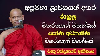 රාහුල මහරහතන් වහන්සේ සහ සෝණ කුටිකන්න මහ රහතන් වහන්සේ | Venerable Welimada Saddaseela Thero