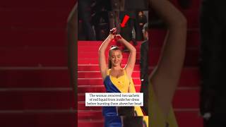 Protester Covers Herself In Fake Blood On Cannes Film Festival Red Carpet