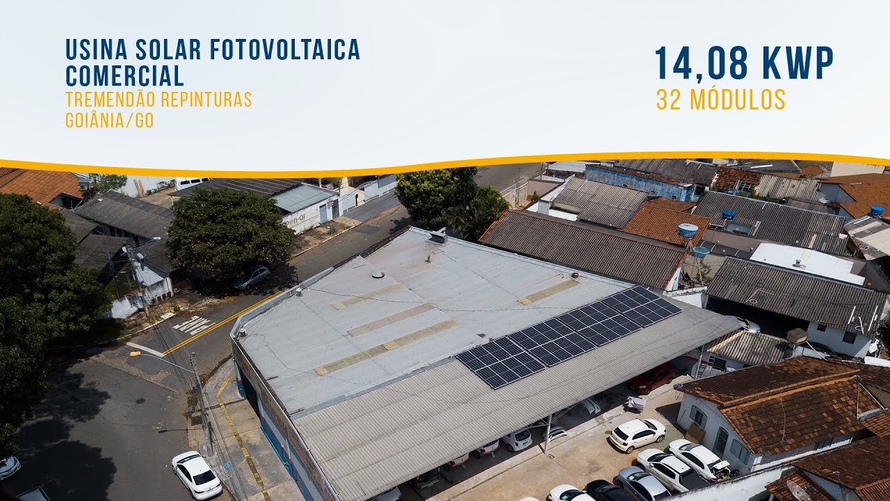 Usina Solar Fotovoltaica - Tremendão Repinturas, Goiânia/GO