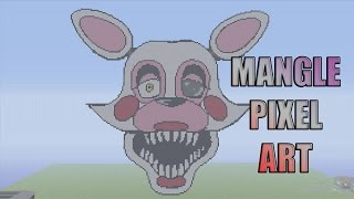 Minecraft Pixel Art Timelapse: Mangle "Toy Foxy" Five Nights At Freddy's