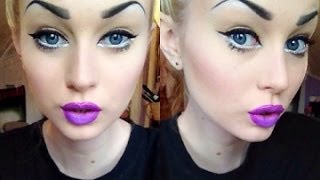 Big Anime Eyes & Purple Ombre Lips ?