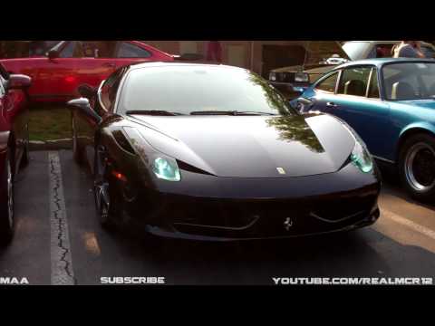 Black Ferrari 458 ItaliaStart upDeparture