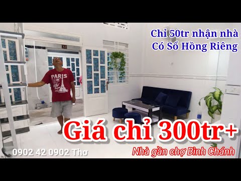Nhà gần Chợ Bình Chánh, giá chỉ 300tr, sổ hồng riêng
