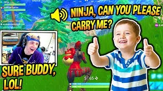 NINJA PLAYS FORTNITE WITH A CUTE LITTLE KID! *ADORABLE* Fortnite FUNNY & SAVAGE Moments NINJA PLAYS FORTNITE WITH A CUTE LITTLE KID! *ADORABLE* Fortnite FUNNY & SAVAGE Moments