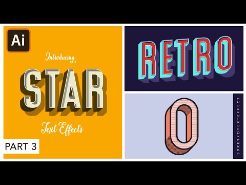 Retro Text Effect in Adobe Illustrator | 3D Text | Graphic design | Part1