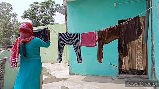 Indian Housewife Cleaning Cloth