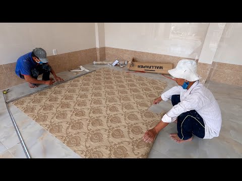 Dán Giấy Cho Phòng Khách Dưới Tầng Trệt| Wallpapering for living room - Hương Vị Đồng Quê