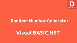 Random Number Generator In Vb