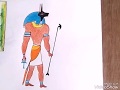 #how to draw a Egyptian God Anobis draw and colour step by step #ancient Egyptian god drawing