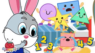 Five Little Shapes Jumping On The Bed Shapes Song Smart Kids Rhymes