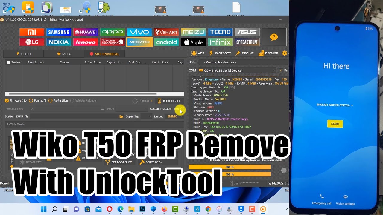 Wiko T50 FRP Remove With UnlockTool Wiko T50 FRP Remove With UnlockTool