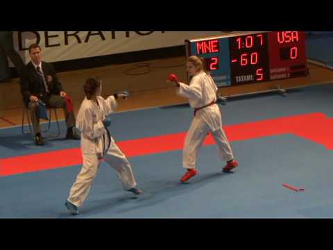 2009 WKF Jr Worlds -21 Women -60 Kg Aka USA vs Ao Montenegro