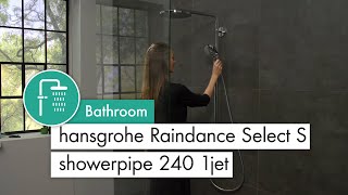 Душевая система hansgrohe Raindance Select S Showerpipe 240 1jet PowderRain с термостатом, Polished Gold Optic
