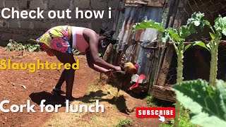 African Village Girl Cooking Native Chicken For Dinner