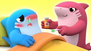 BABY SHARK is SICK but he doesn’t want to take his medicine! - Healthy Habits So