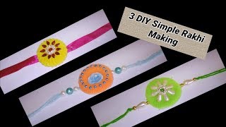 3 DIY Simple Making Rakhi with hair rubber bands at home