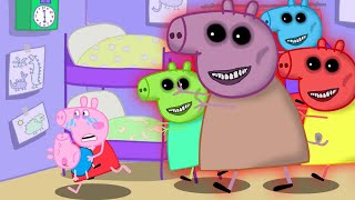 Zombie Apocalypse, Rainbow Colored Zombies in peppa pig bedroom ??? | Peppa Pig Funny Animation