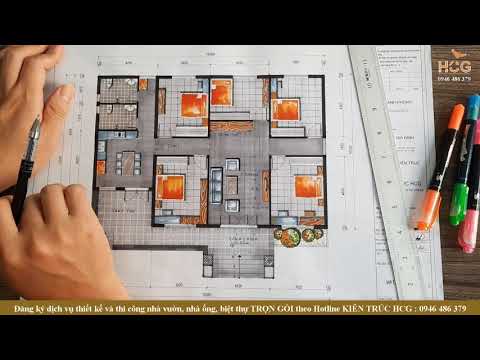 Mặt Bằng Công Năng Nhà Vườn Diện Tích 160 M2 Với 5 Phòng Ngủ Khu Bếp Tách Riêng