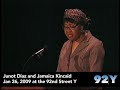 Junot Díaz and Jamaica Kincaid at the 92nd Street Y