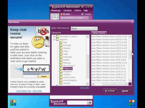 how to join yahoo chat room with messenger 11 5