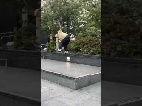 Olli switch backside tailslide at Union Plaza in San Francisco #pizzaskateboards