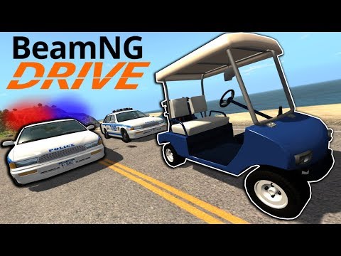 Extreme Golf Cart Chase & Crashes! - BeamNG Drive Gameplay - Police Escape