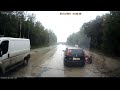 Car hits a little boy peeing on the road