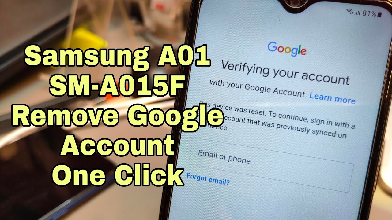Samsung A01 (SM-A015F), Remove Google Account, Bypass Samsung A01 (SM-A015F), Remove Google Account, Bypass