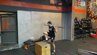 Barbell Back Rack Step Up