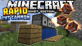 RAPID FIRE TNT CANNON in MCPE 1.1!!! Redstone Creation - Minecraft PE (Pocket Edition)