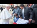 Mineros Chilenos Visitaron el Papa Francisco en Roma para celebrar Aniversario de su milagroso