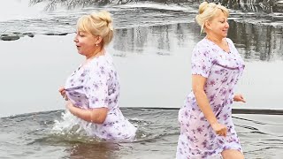 Epiphany Bathing Ice Hole Bathing Baptism Swimming Winter Ice Cold Water