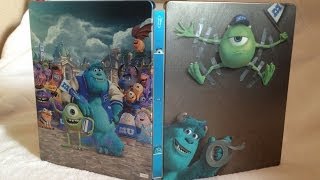 Monsters University Steelbook Blu-Ray 2D3D Unboxing - 2013 - Disney Pixar