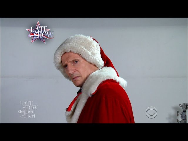 Liam Neeson Auditions For Mall Santa Claus - Video