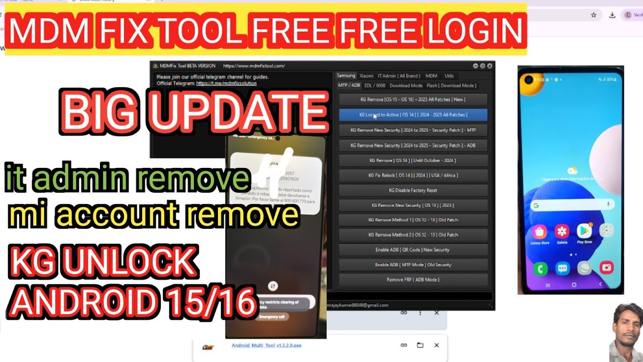 MDM FIX TOOL FREE LOGIN |SAMSUNG KG UNLOCK ANDROID 15/16 MDM FIX TOOL FREE LOGIN |SAMSUNG KG UNLOCK ANDROID 15/16