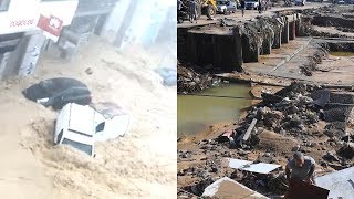 Torrential Rains Sweep Up Cars And Damage Roads In Tunisia