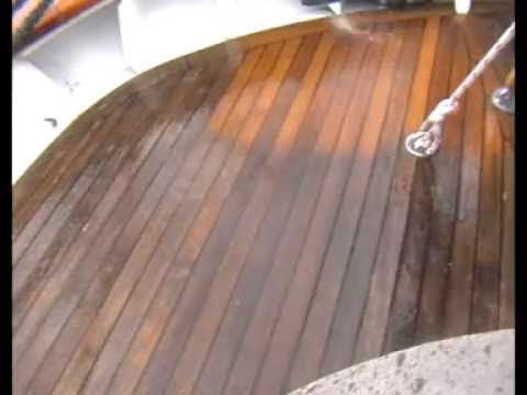 How to best clean a Teak Deck - YouTube