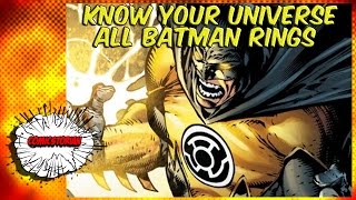 All Batman Power Rings (Green,Yellow,Black,White)- Know Your Universe