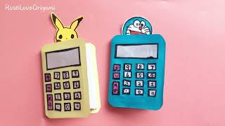 Calculator notebook机器猫、皮卡丘便利贴本 Origami