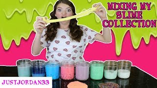 SLIME SMOOTHIE ~ MIXING ALL OF MY SLIME ~ JustJordan33