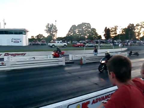 116 119 on my 98 Honda VFR800 Interceptor at Cecil Country Dragway in