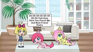 Yuki Punches Pinkie Pie And Fluttershygrounded