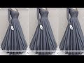 umbrella gown cutting/long frock dress cutting stitching/floor length gown ki cutting/frock gown cut
