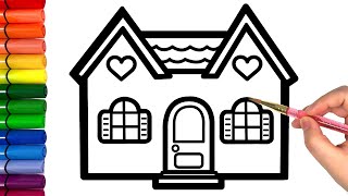 Bolalar Uchun Yoqimli Uy Chizish .Drawing Cute House For Kids