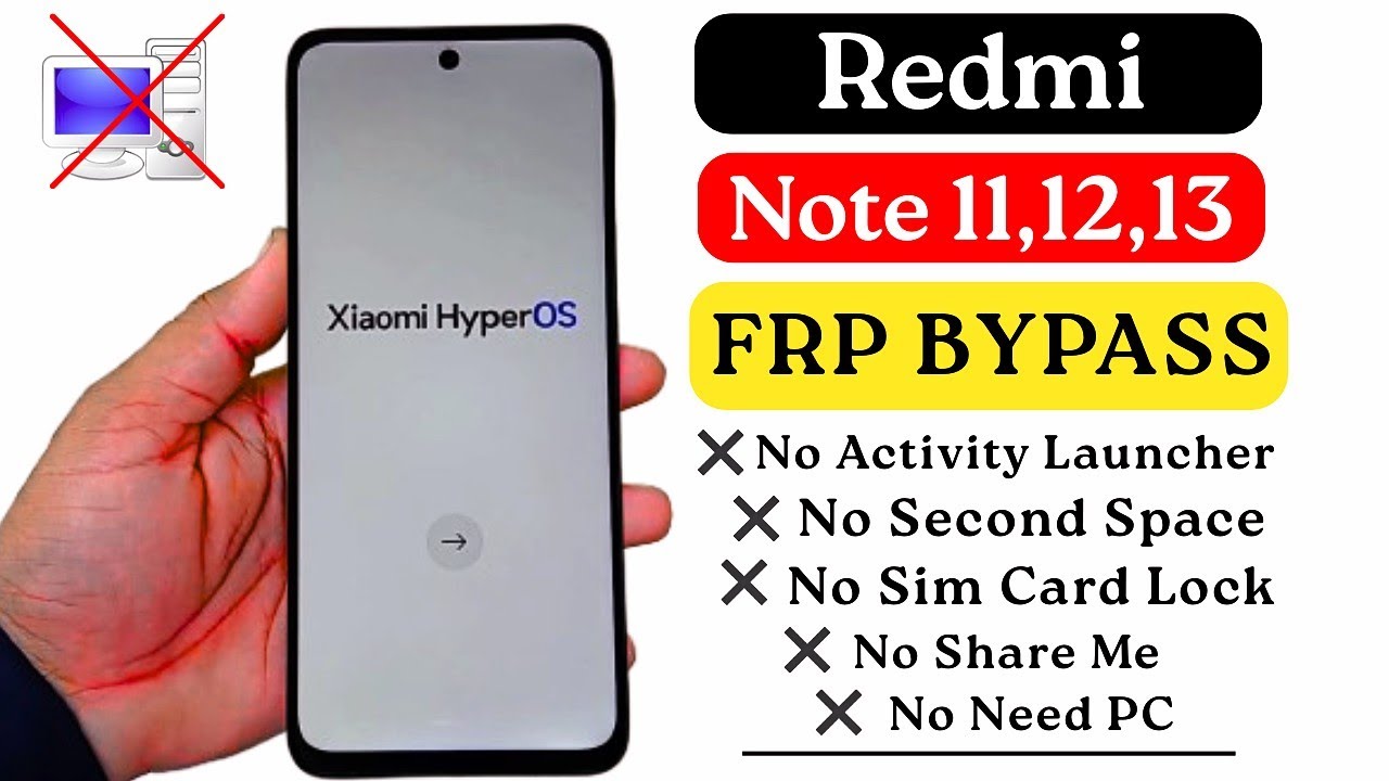 Redmi Note 11/12/13 FRP Bypass (HyperOS) Without PC | Redmi Note 11/12/13 FRP Bypass (HyperOS) Without PC |