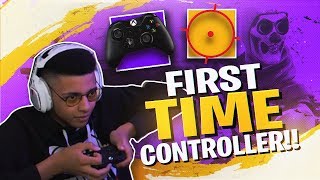 PLAYING FORTNITE WITH A CONTROLLER! (MY FIRST TIME)